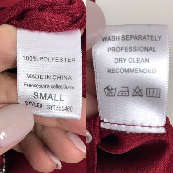 Emmelee beaded dark red tank cross straps hi-lo S - Picture 8 of 8